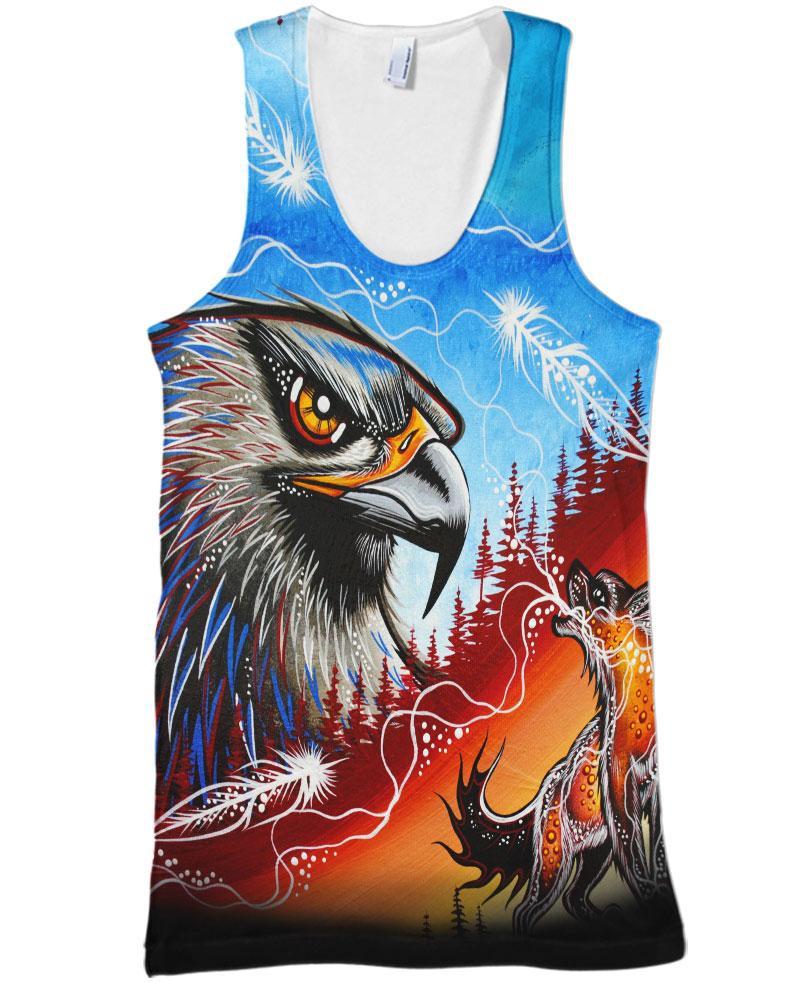 Native American Blue Eagle Red Wolf