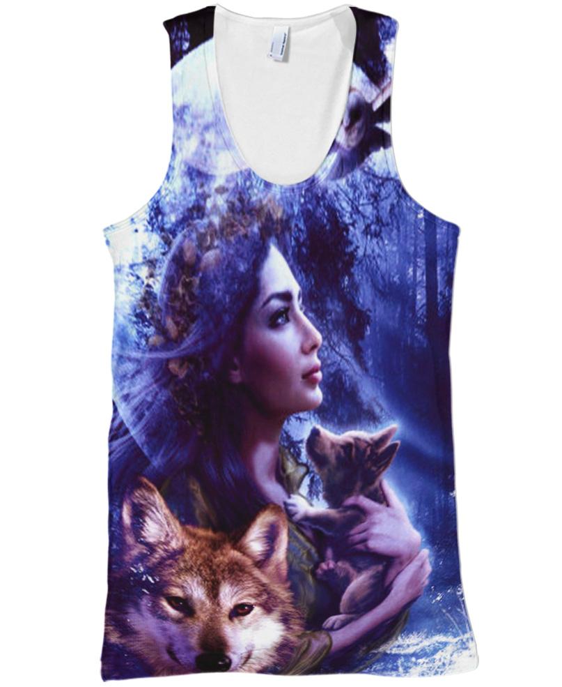Native American Purple Girl Wolf