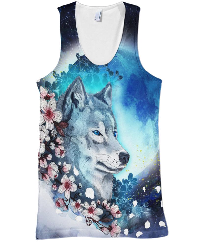 Native American Blue Eyes Wolf
