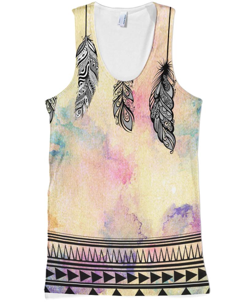Native American Feathers Pastel