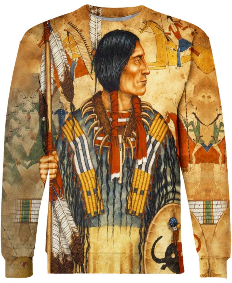 Native American Indian Chief Brown Backgroud
