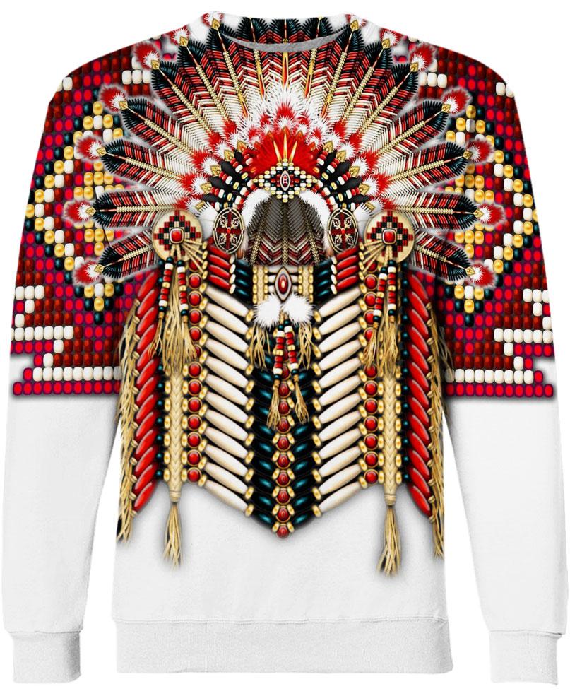 Native American White Red Pattern