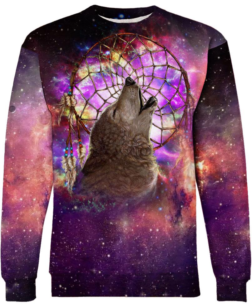 Native American Galaxy Purple Wolf Dream