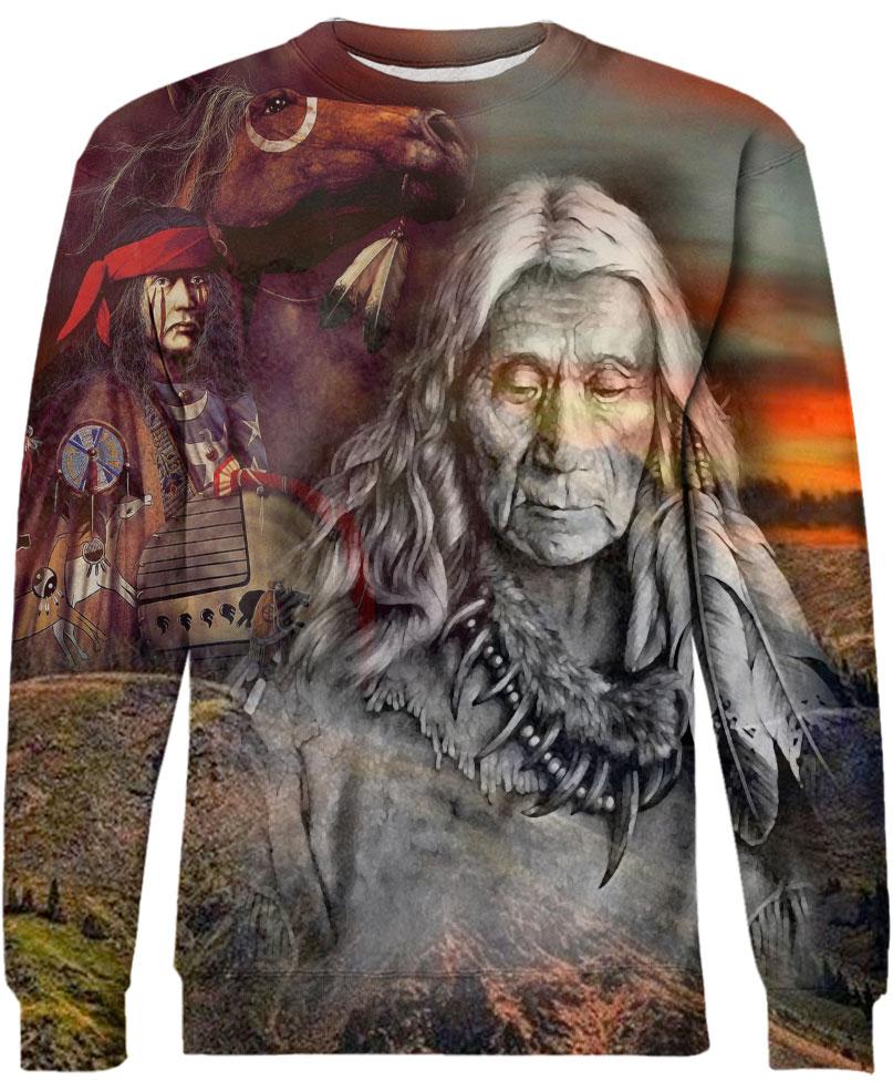 Native American Gray Old Indian Chief
