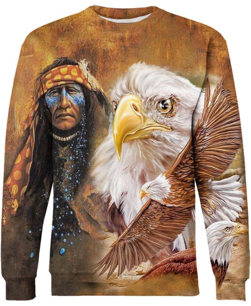 Native American Brown Indian Chief & Eagle