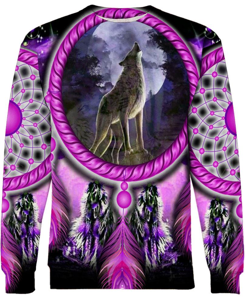 Native American Purple Circle Wolf