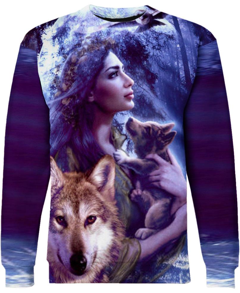 Native American Purple Girl Wolf