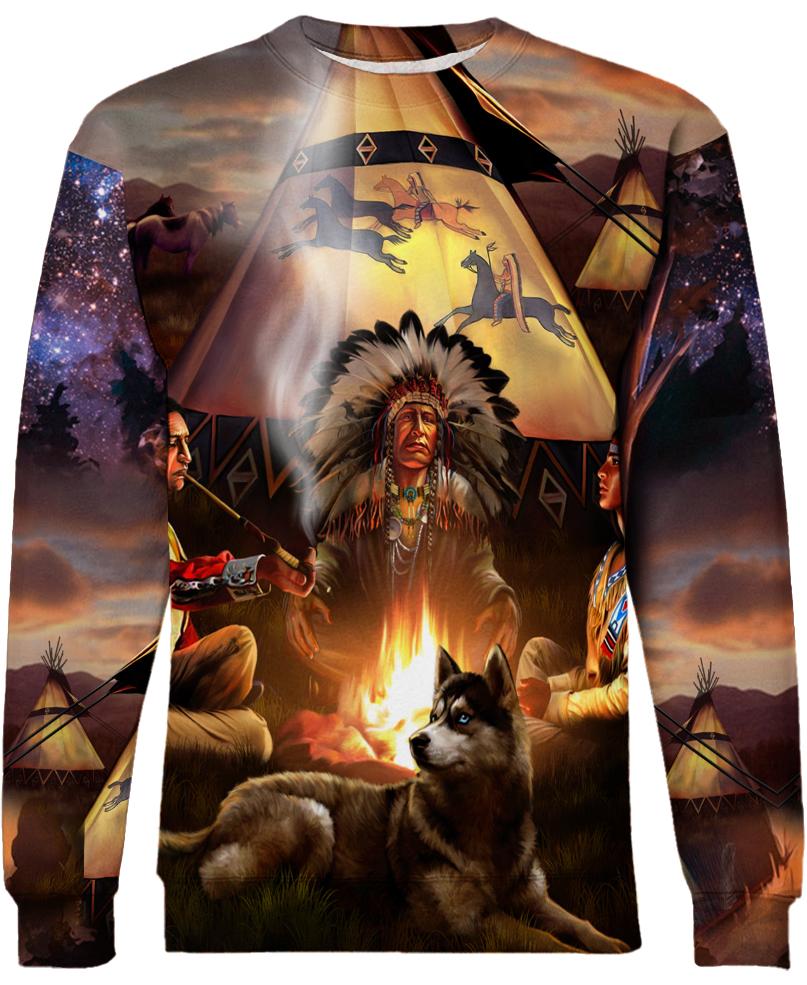 Native American Chief Wolf Fire