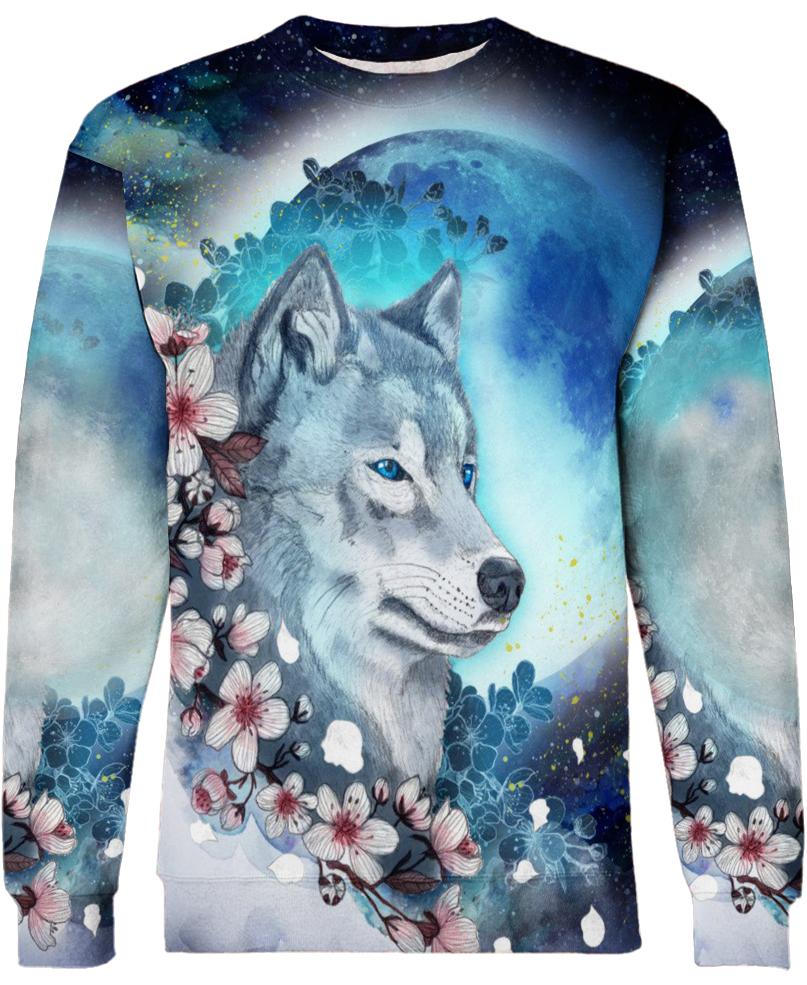 Native American Blue Eyes Wolf