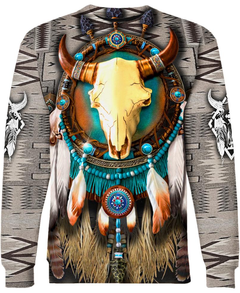 Native American Gold Bison Skull