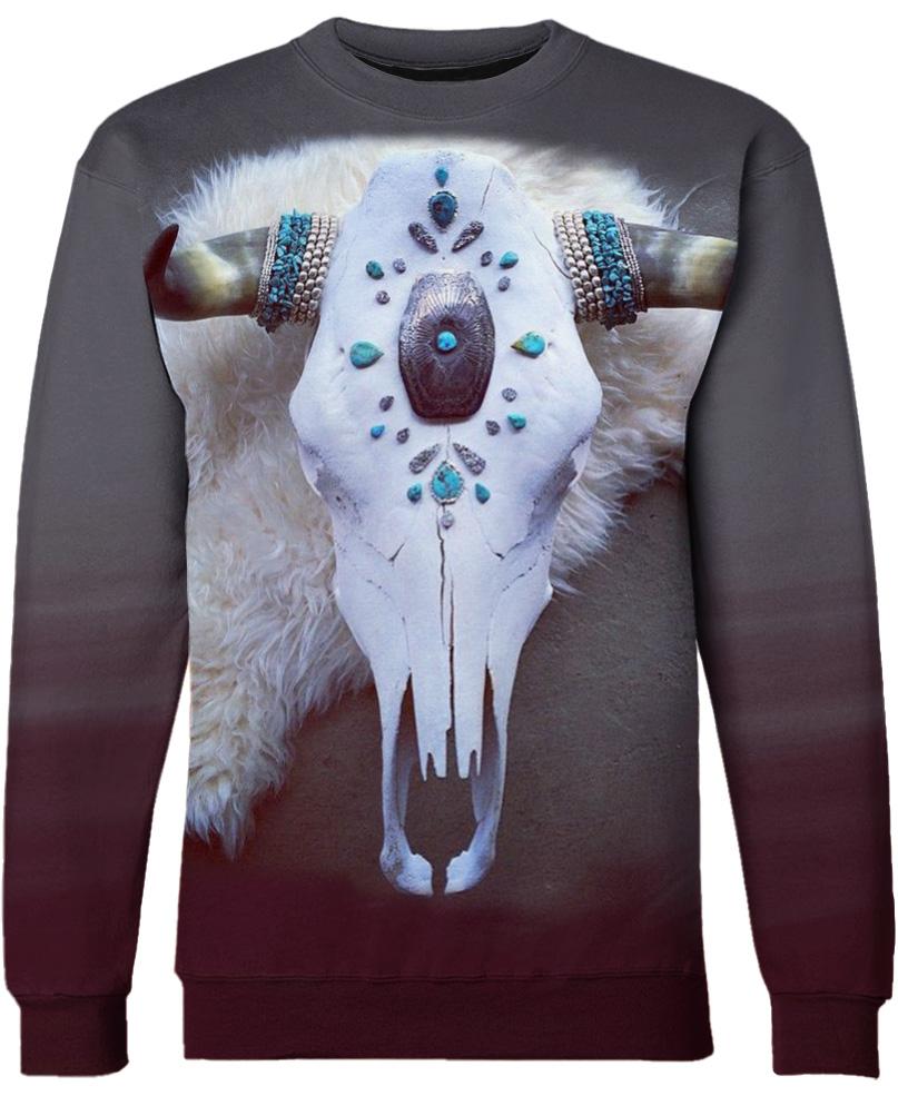 Native American Skull Blue Stone
