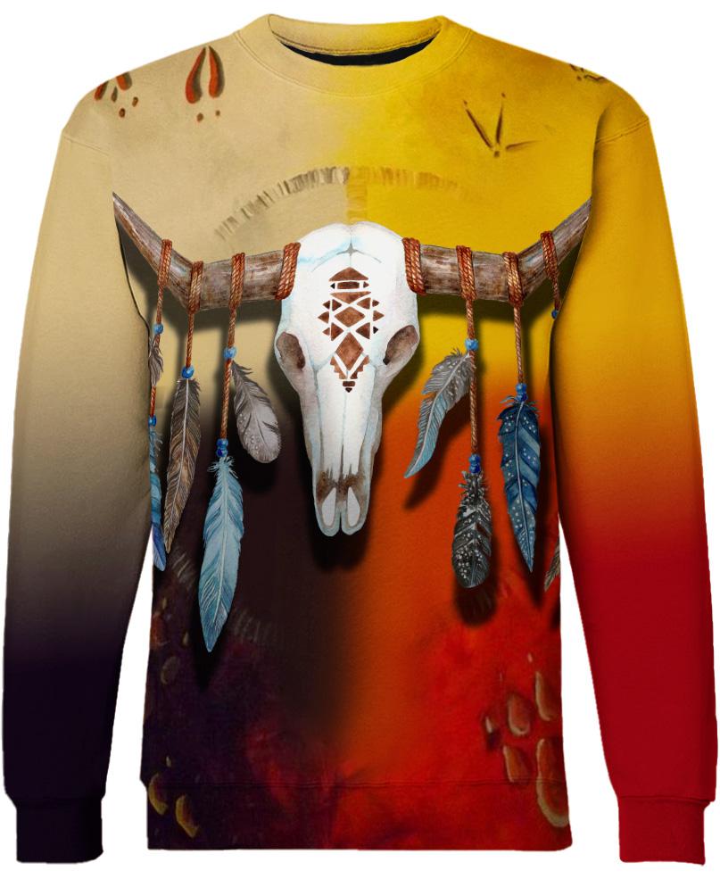 Native American Skull Colourful