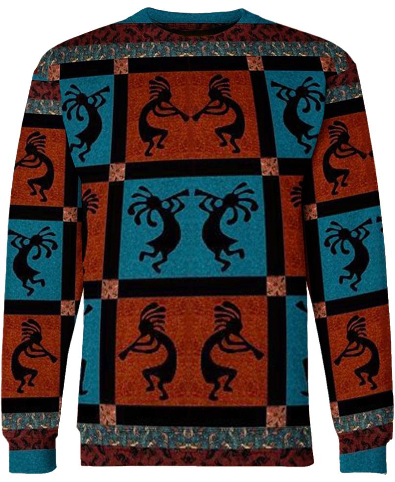 Native American Red Blue Dance Of Indian Chief