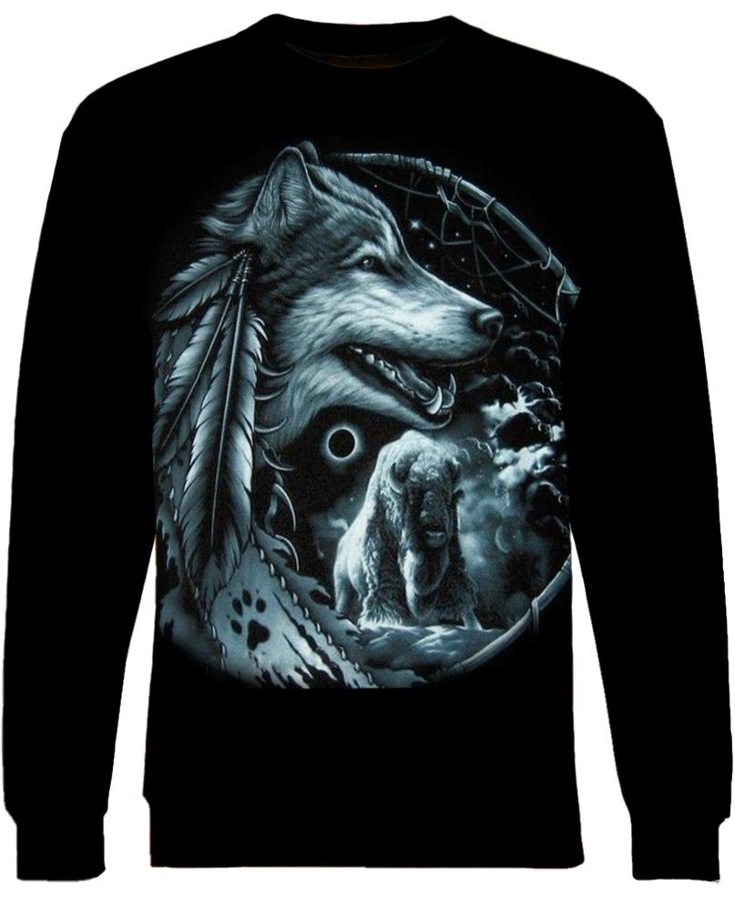 Native American The Fight Between Wolf & Buffalo