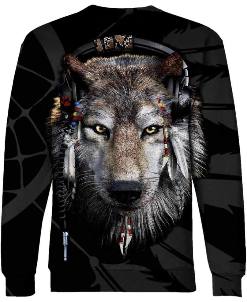 Native American Wolf Listen To Music