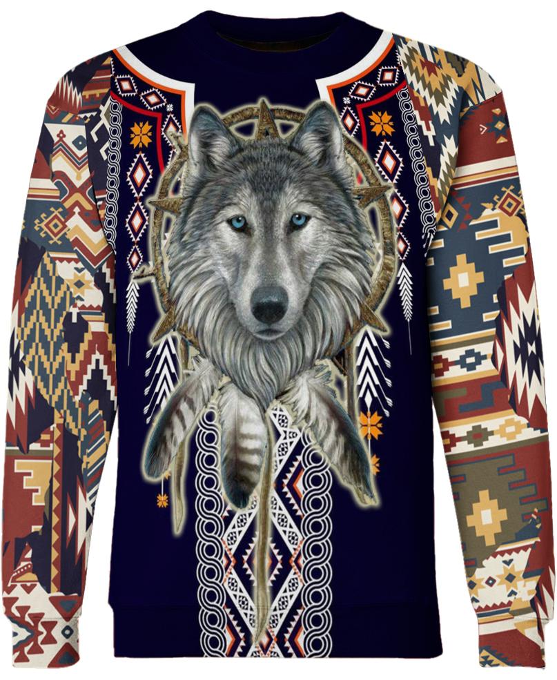 Native American Circle Wolf Head