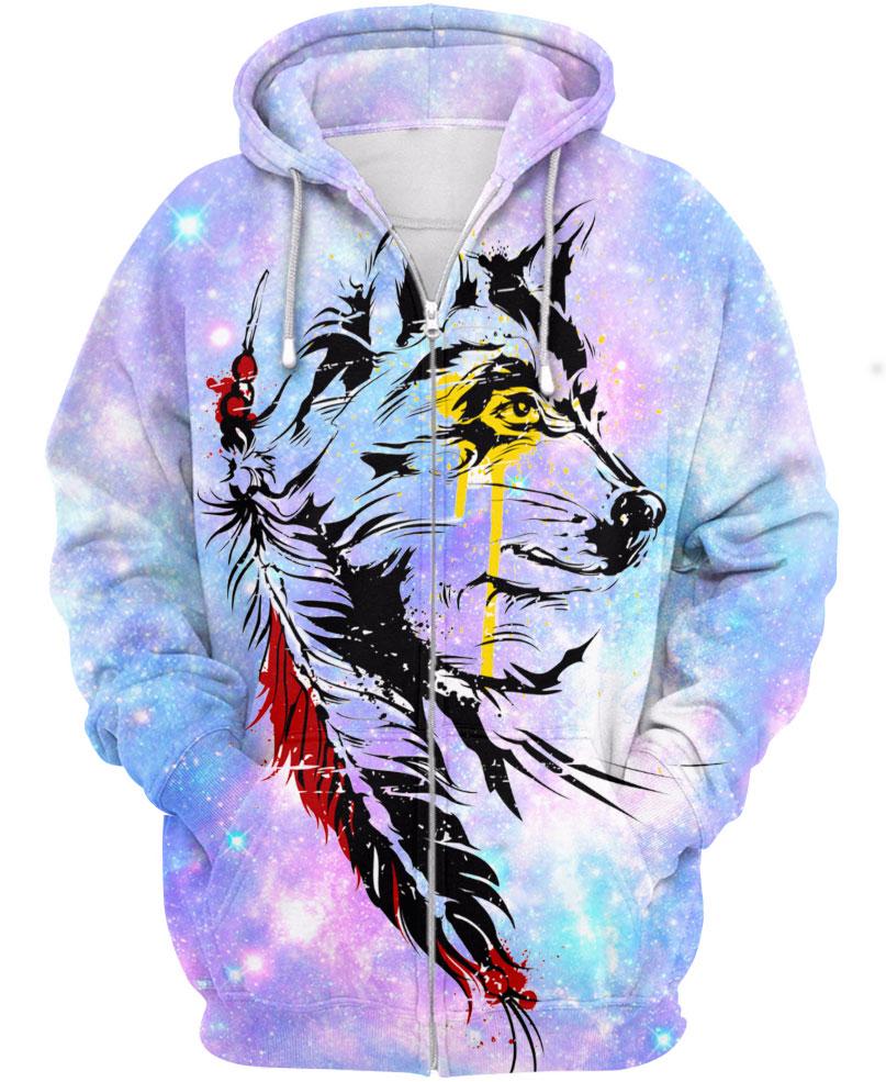Native American Yellow Eyes Wolf