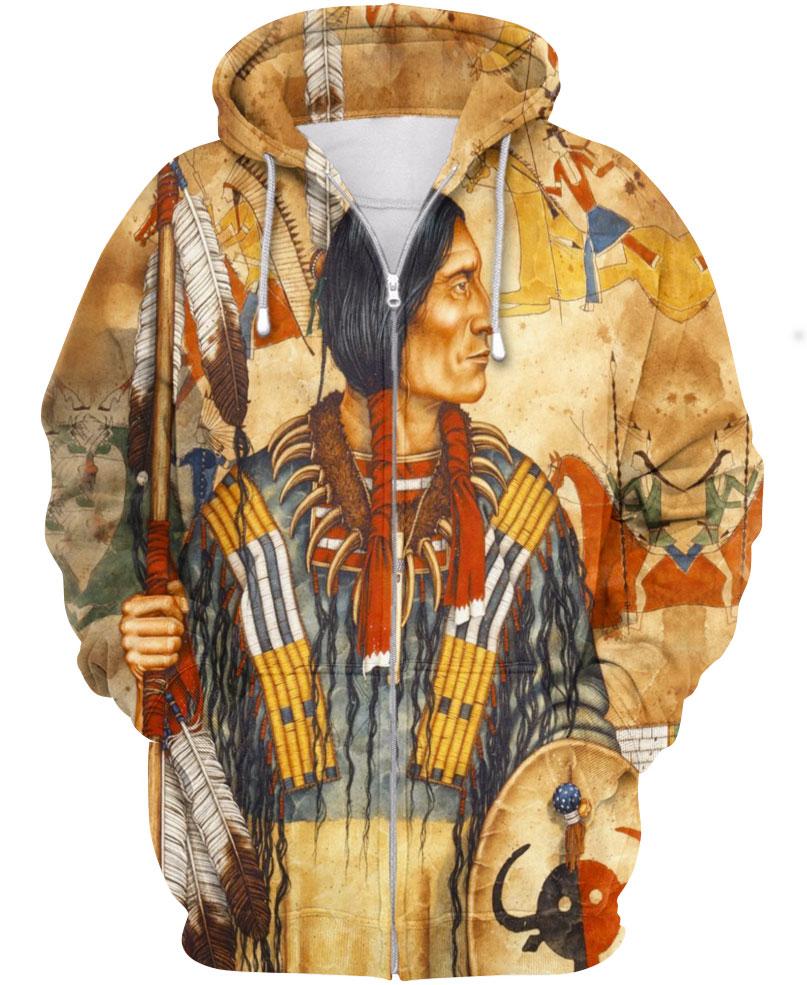 Native American Indian Chief Brown Backgroud
