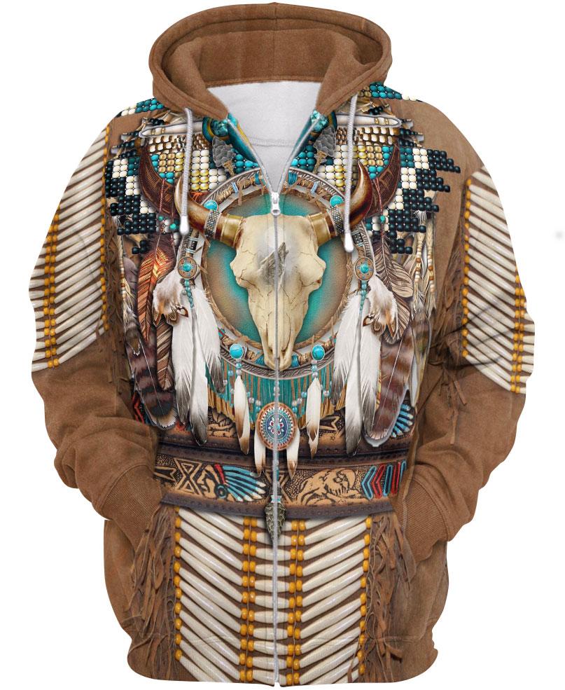 Native American Blue Skull Pattern