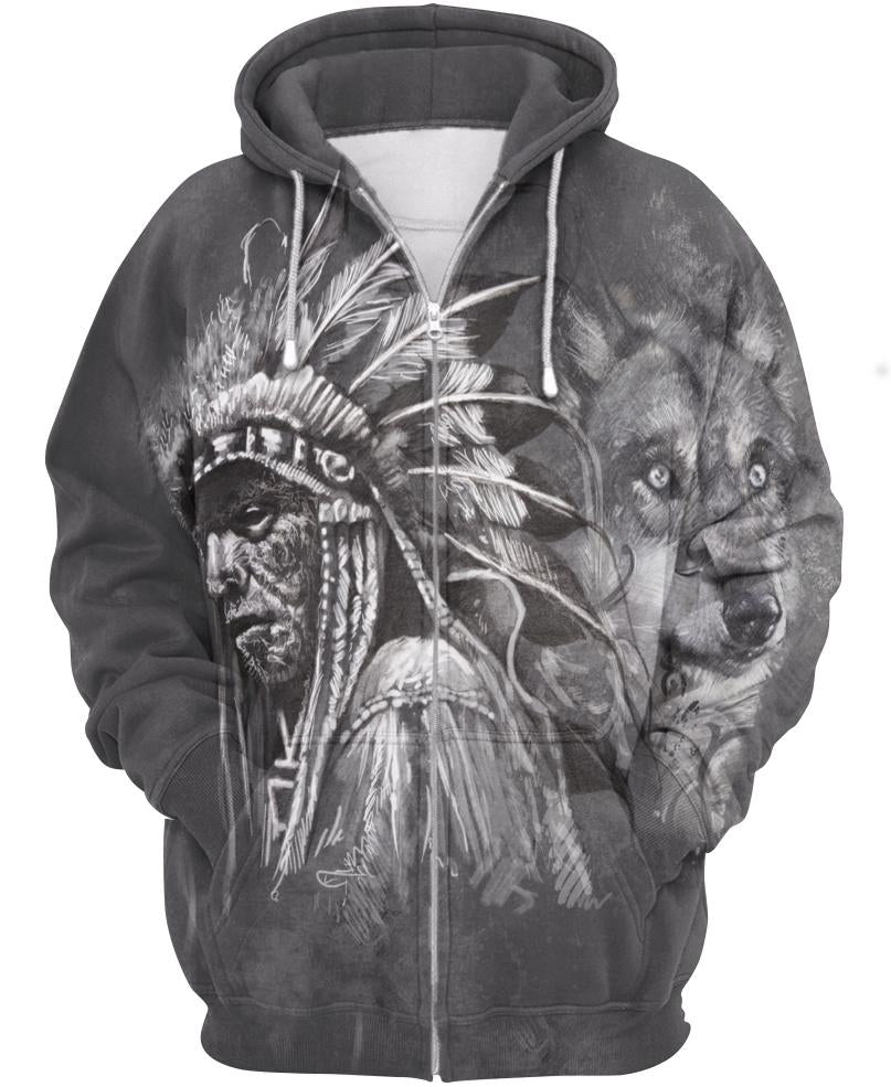 Native American Grey Wolf & Leader