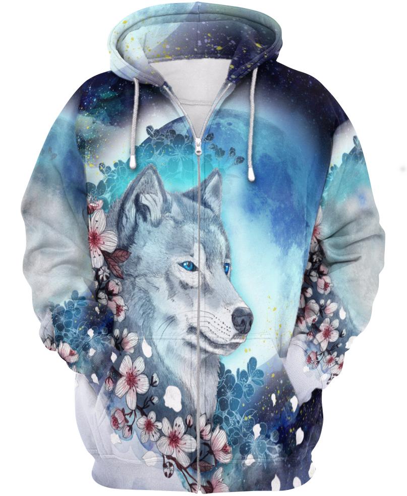 Native American Blue Eyes Wolf