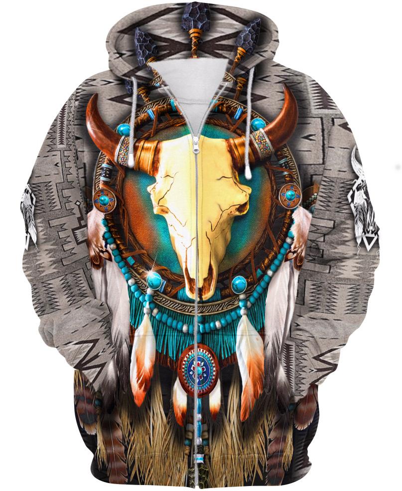 Native American Gold Bison Skull