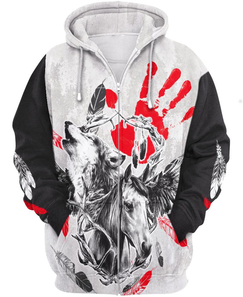 Native American Blood Hand & Animals