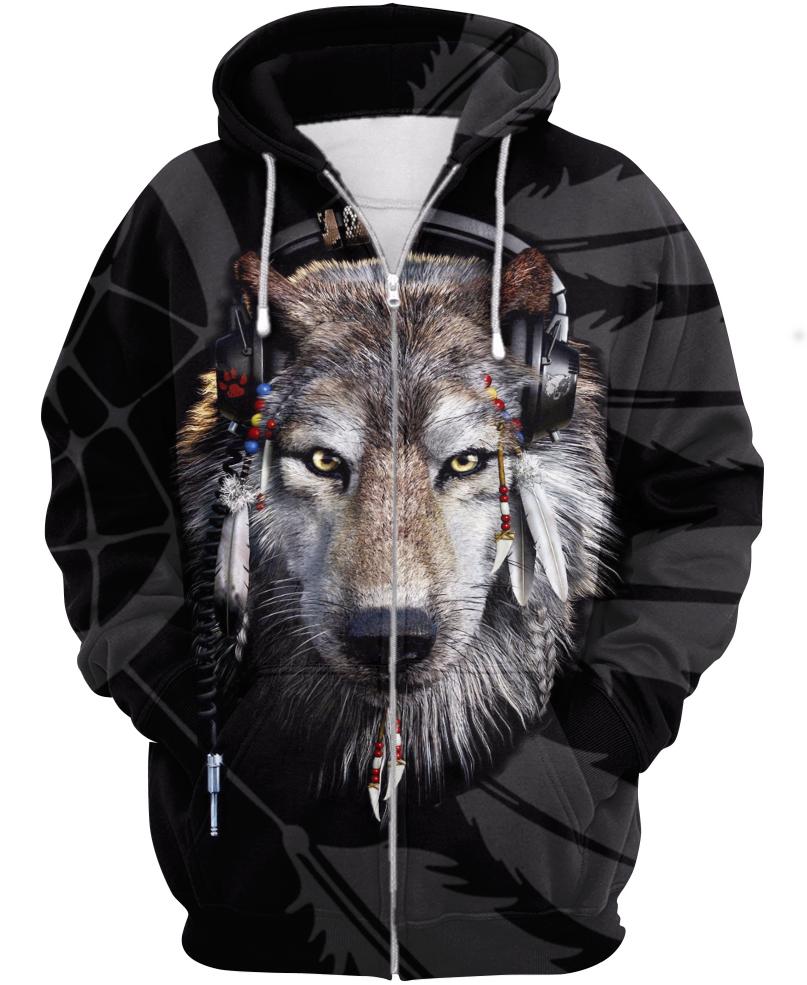 Native American Wolf Listen To Music