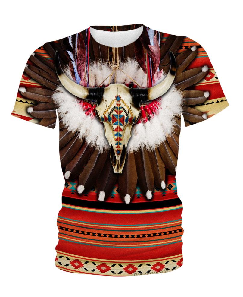 Native American Buffalo Skull Feathers