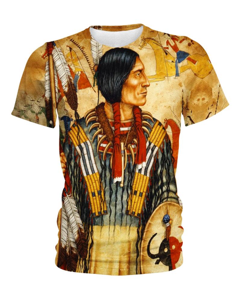 Native American Indian Chief Brown Backgroud