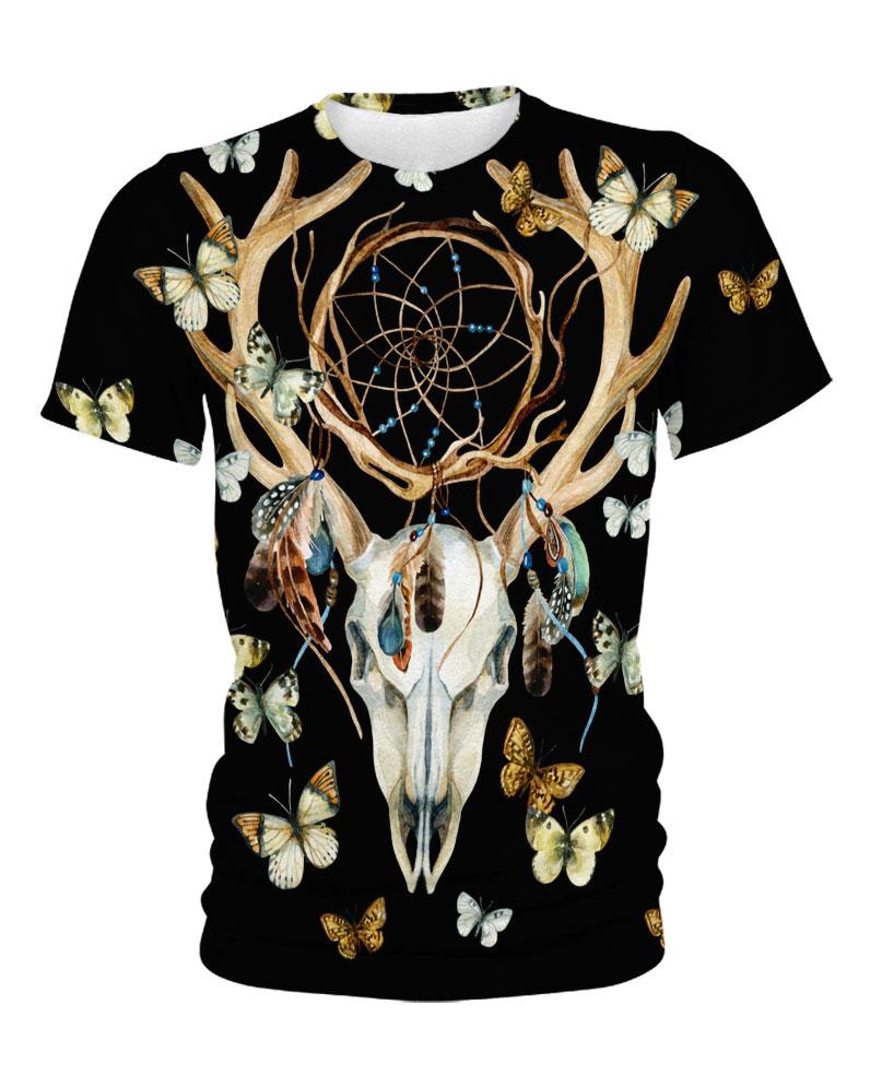 Native American Deer Skull Butterfly