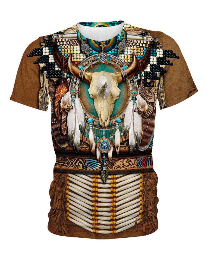 Native American Blue Skull Pattern