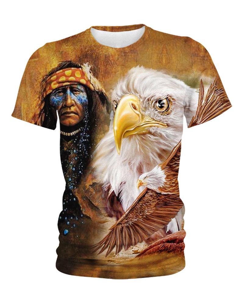 Native American Brown Indian Chief & Eagle