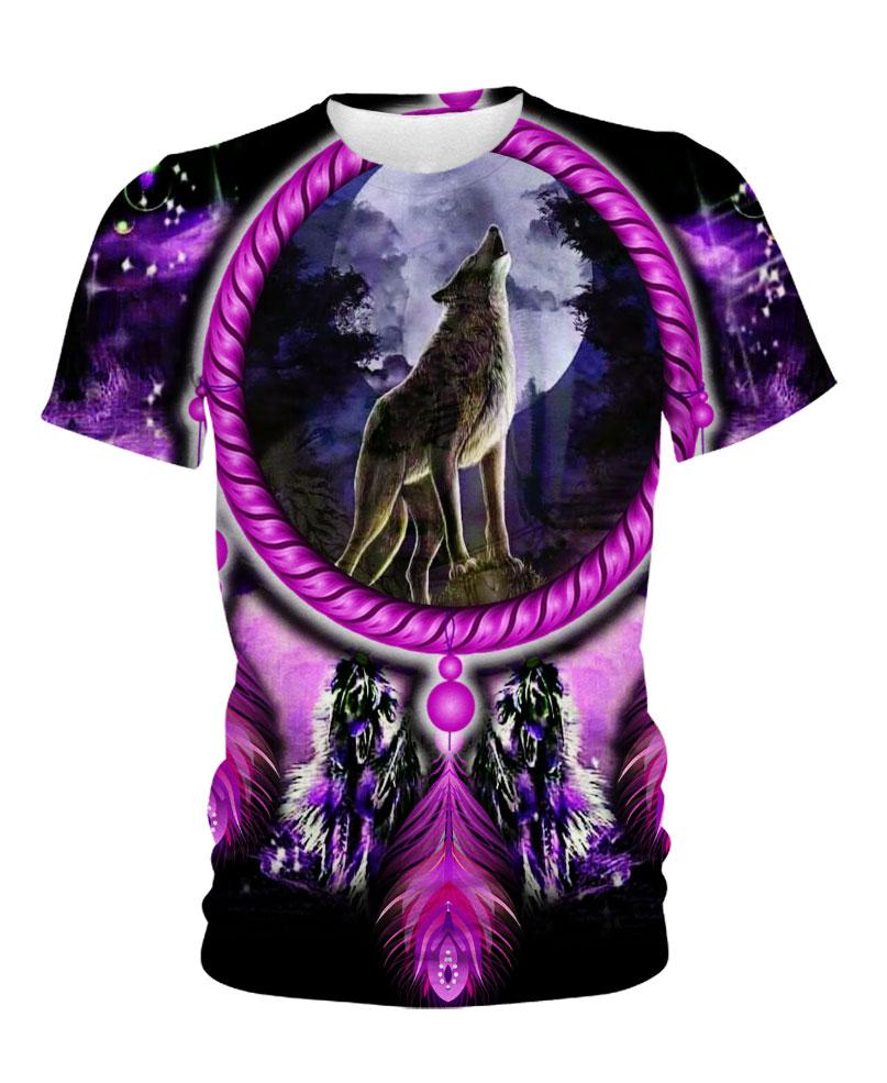 Native American Purple Circle Wolf
