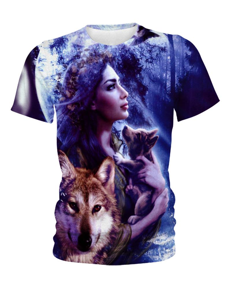 Native American Purple Girl Wolf