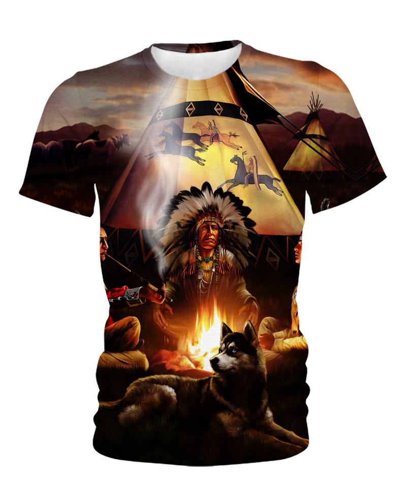 Native American Chief Wolf Fire