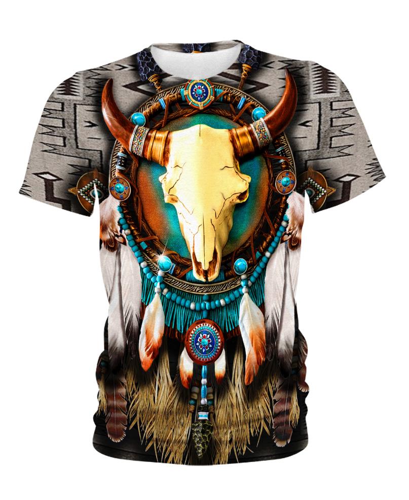 Native American Gold Bison Skull