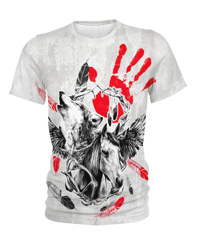 Native American Blood Hand & Animals