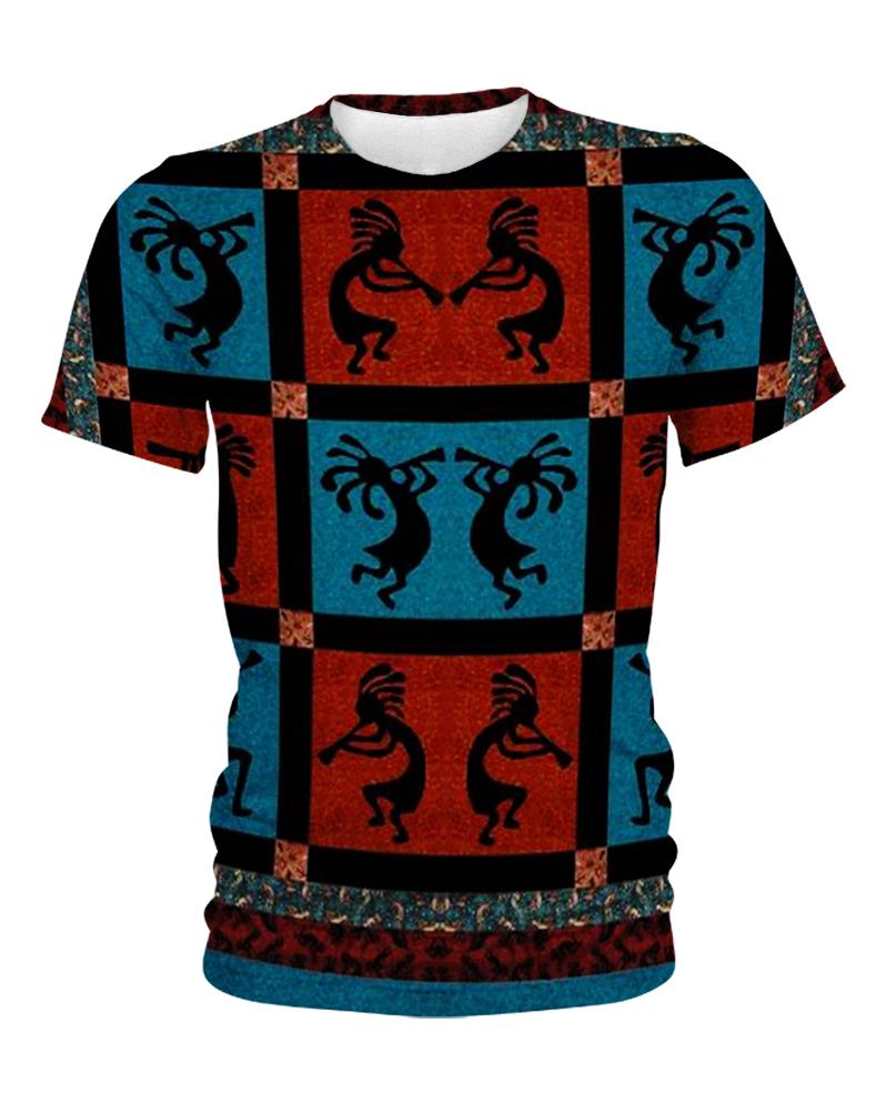 Native American Red Blue Dance Of Indian Chief