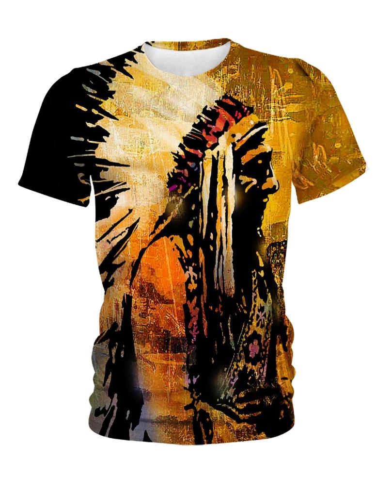 Native American Dark Yellow Indian Chief