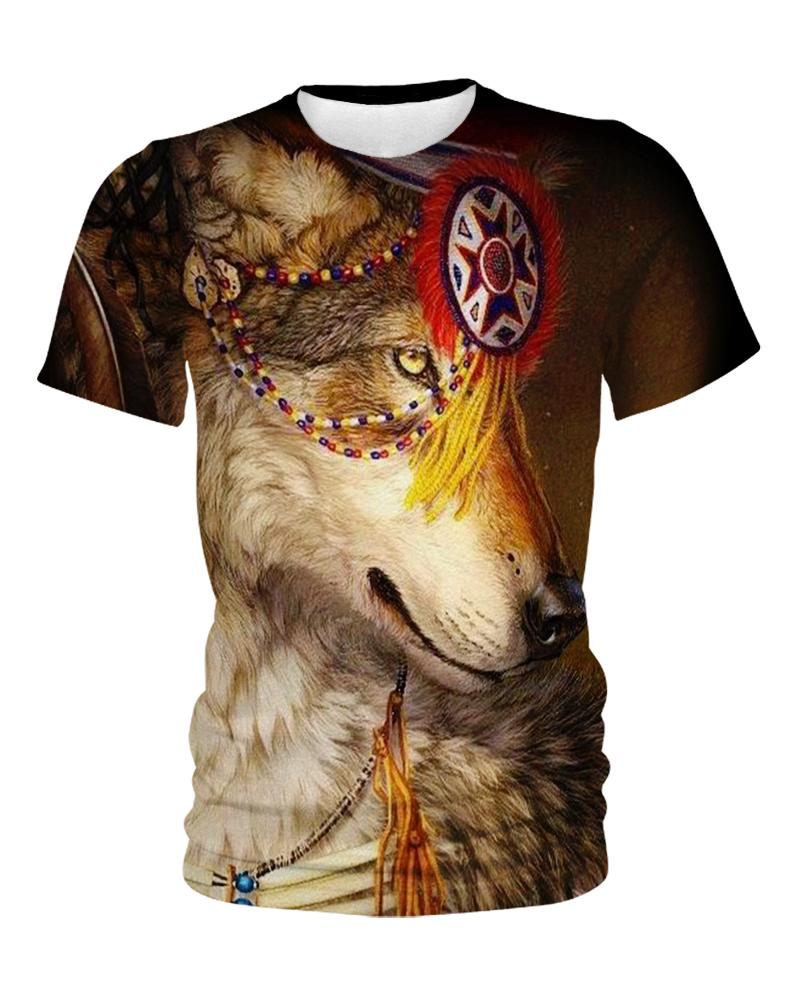 Native American Brown Wolf Head