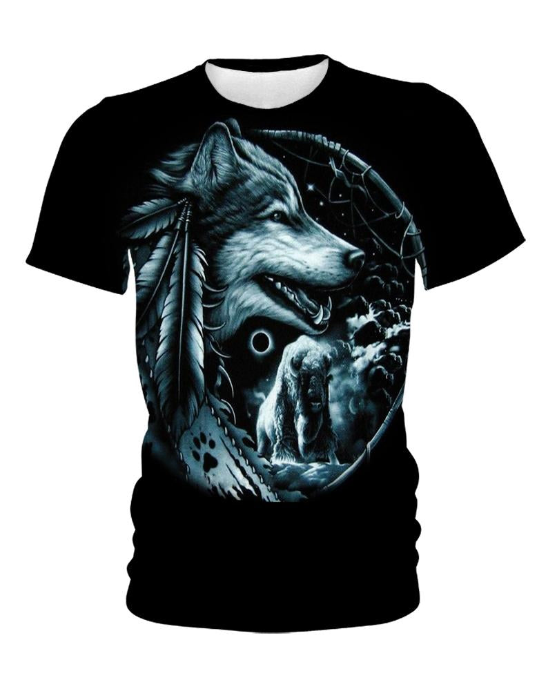 Native American The Fight Between Wolf & Buffalo