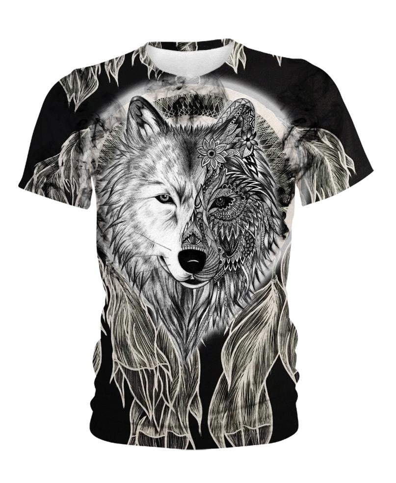 Native American Wolf Black And White