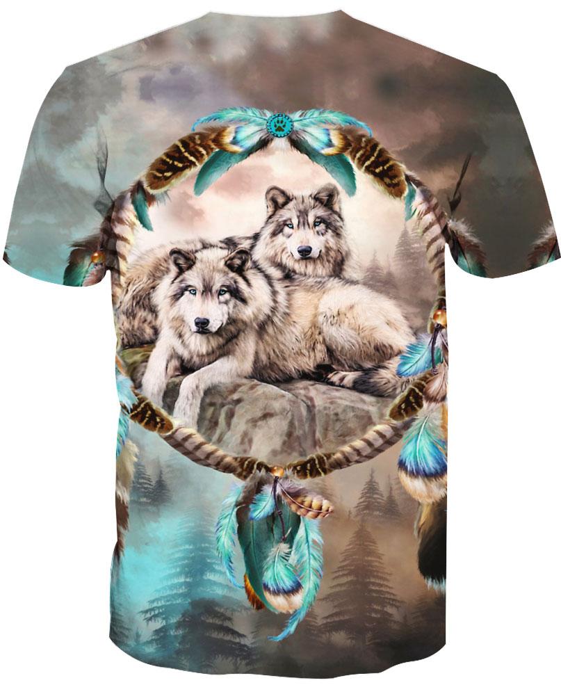 Native American Cute Wolves Couple