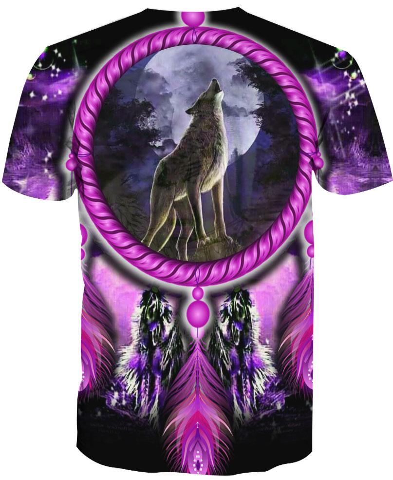 Native American Purple Circle Wolf