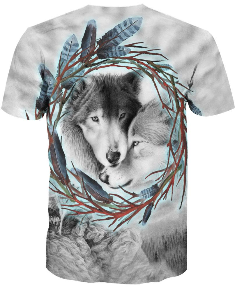 Native American Cute Couple Wolves