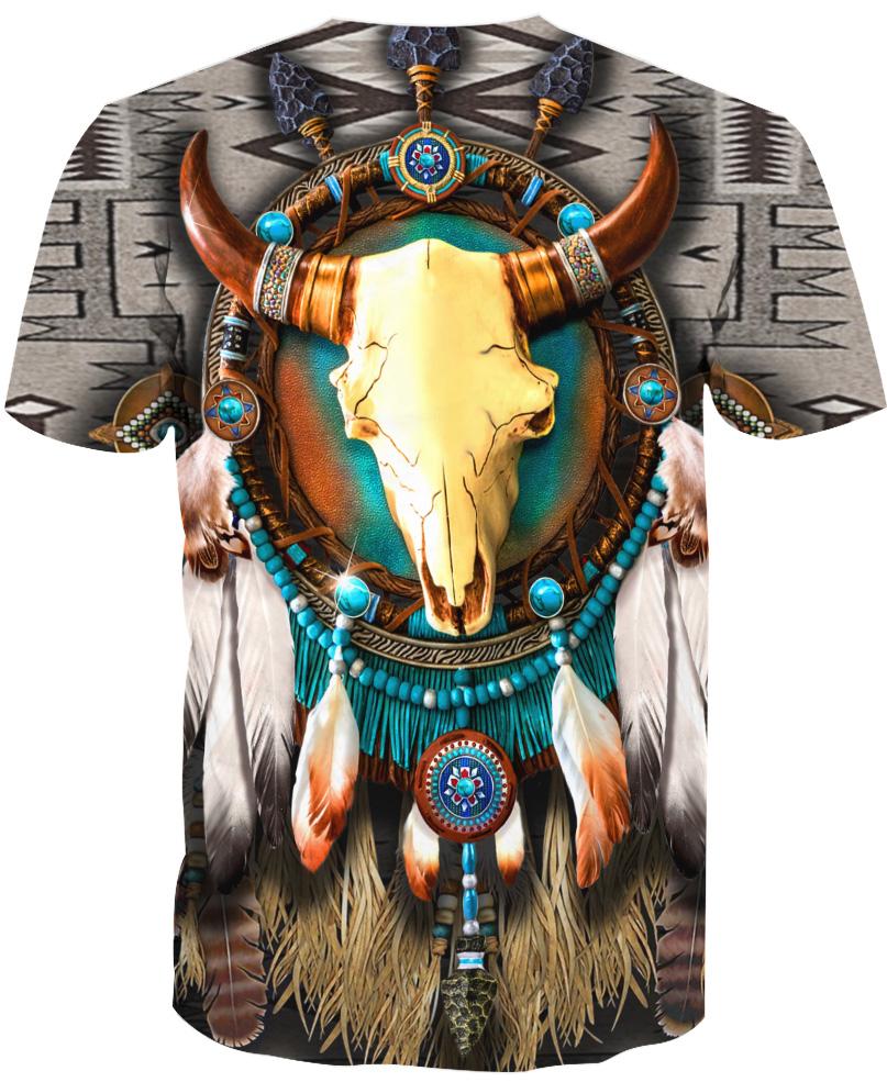 Native American Gold Bison Skull