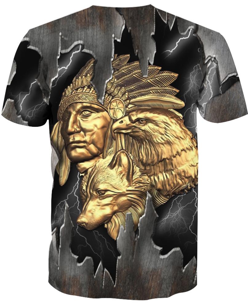 Native American Gold Indian Chief & Eagle