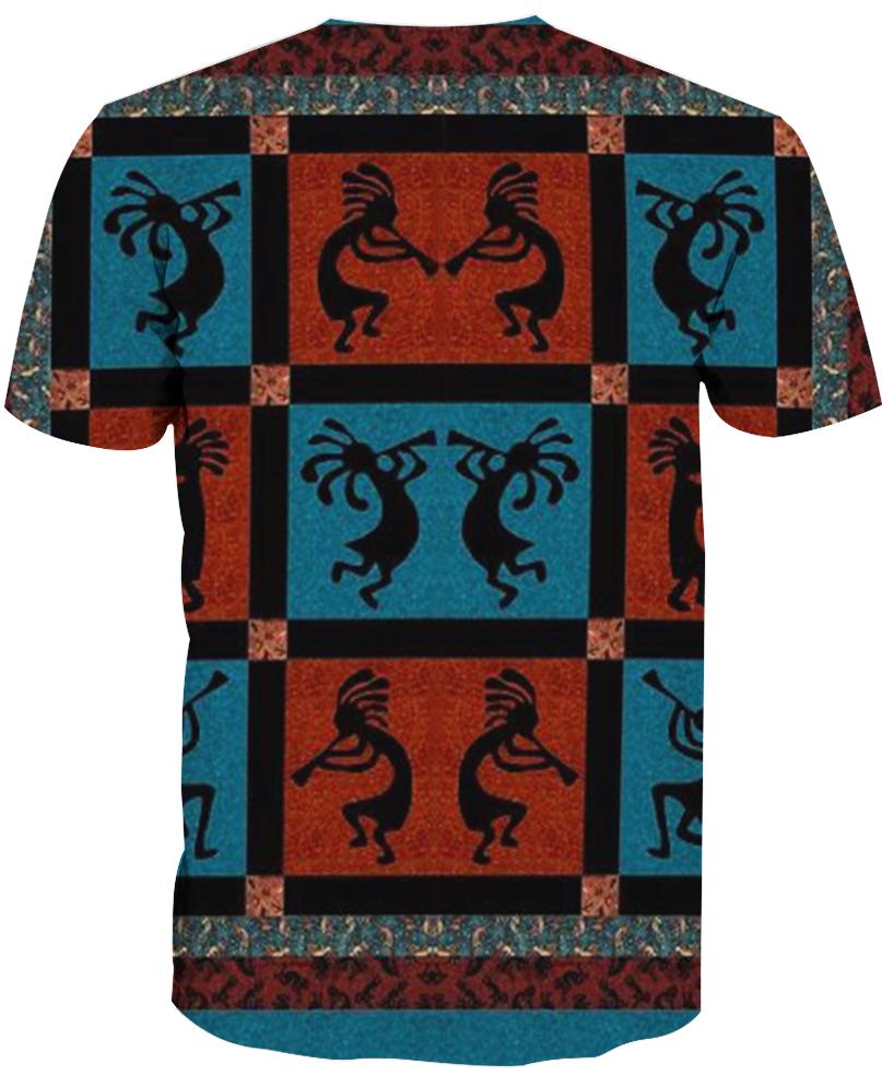 Native American Red Blue Dance Of Indian Chief
