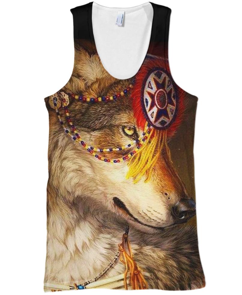 Native American Brown Wolf Head